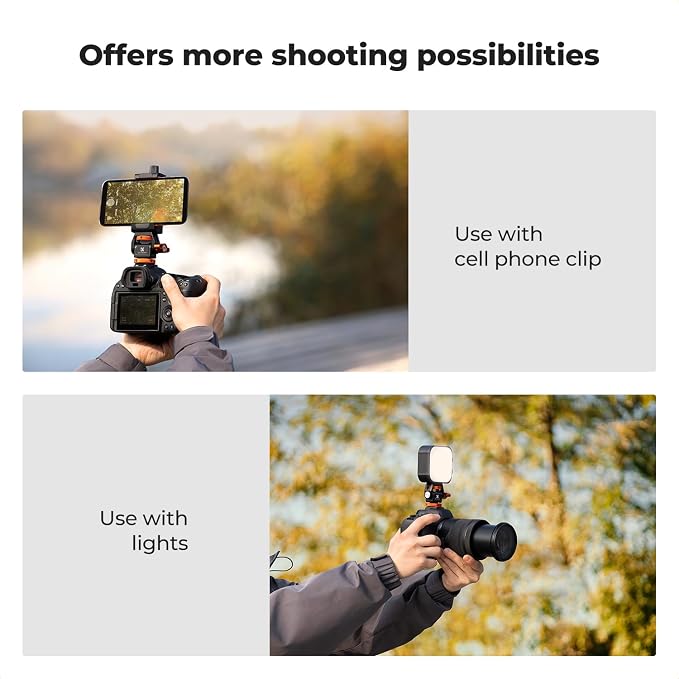K&F CONCEPT Adjustable Camera Monitor Mount, Aluminum Camera Mount 360° Swivel - Image 7