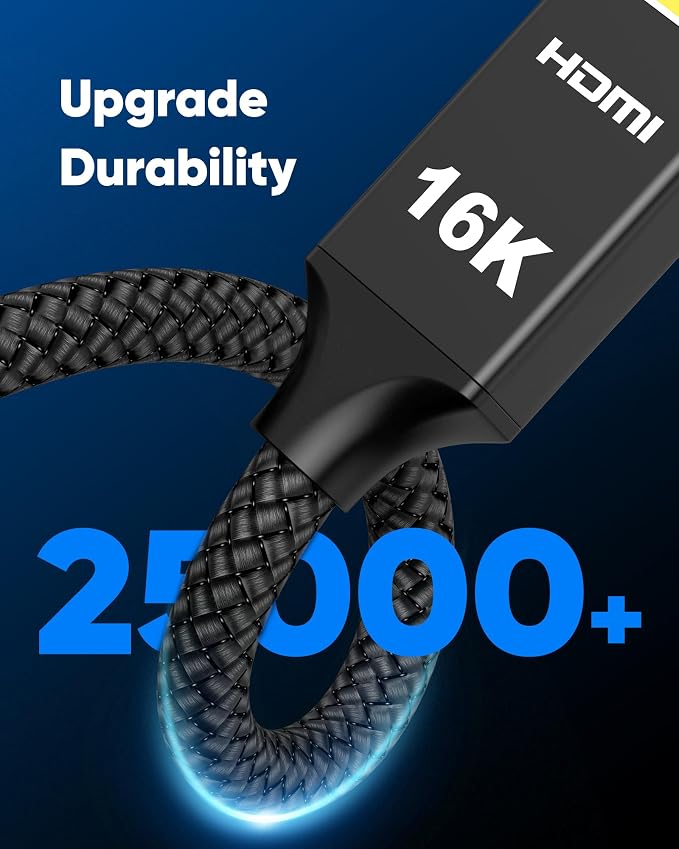 Capshi 16K HDMI Cable 2.2 6.6ft, 96Gbps High Speed Cord - Image 6