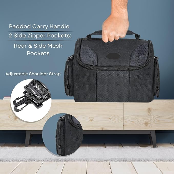 Large Padded Camera Bag with Shoulder Strap – DSLR & Mirrorless Camera Carrying - Image 8