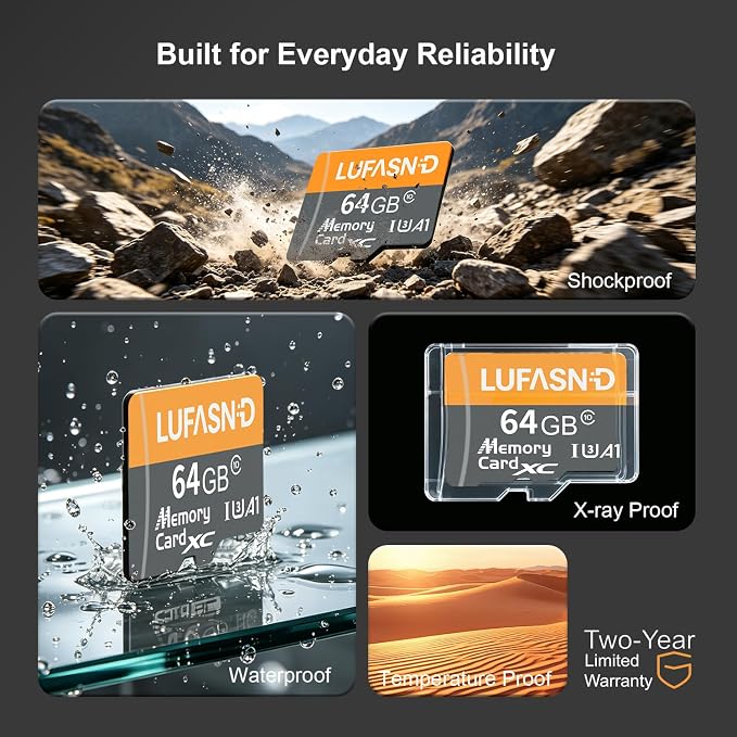 64GB Micro SD Card with Adapter, High Speed U3 C10 V30 SDXC Memory Card Up to - Image 6