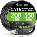 Aqerrow Cat6 Ethernet Cable 200FT, Outdoor Direct Burial Cat 6 Cable 24AWG High by EthernetCable