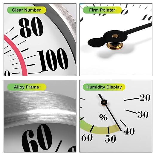 12'' Indoor Outdoor Thermometer Hygrometer - Image 2