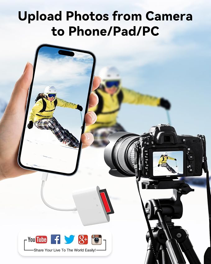 SD Card Reader USB C for iPhone 15/Android Phone/iPad/Mac/Laptop, Three Card - Image 6