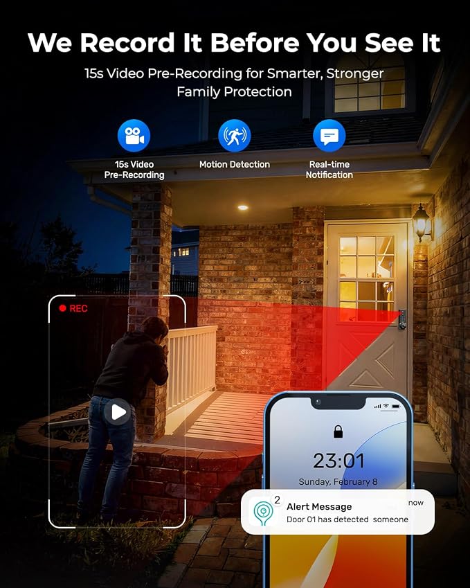 Palm Vein Smart Lock with 2K Security Camera & Video Doorbell, Anybell Keyless - Image 7