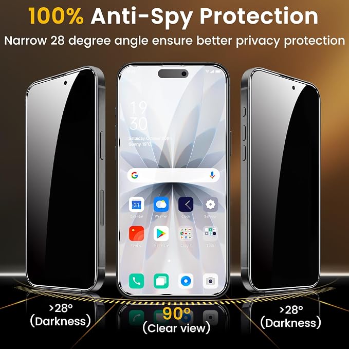 Romkasi 3 Pack Privacy Screen Protector - Image 3