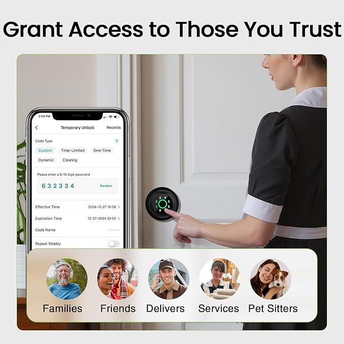 GHome Smart Fingerprint Door Lock, 4 in 1 Smart Fingerprint Door Knob - Image 6