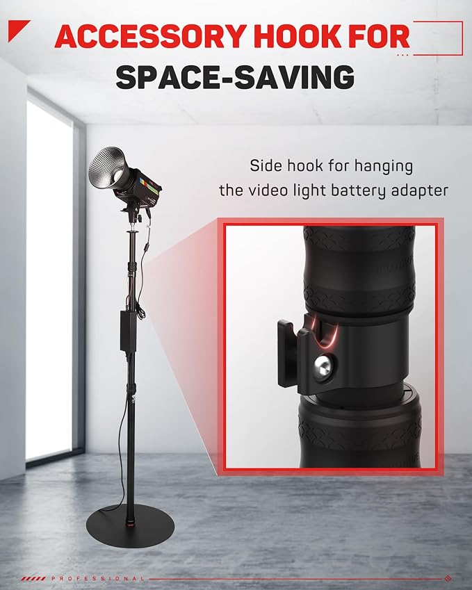 IFOOTAGE RB-A400 Round Base Light Stand Monopod, Live Streaming, Payload 22LBS - Image 7