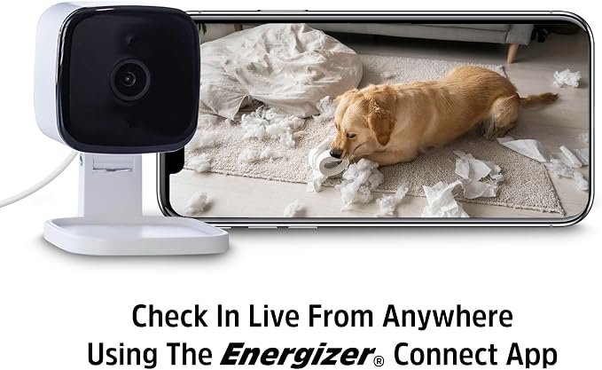 Energizer Smart 2K QHD Security Camera, Wired Indoor 2.4Ghz Wi-Fi Camera - Image 6