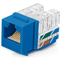 Everest 90° Angled RJ45 Cat6A Keystone Jacks 50-Pack in Blue by EverestMediaSolutions