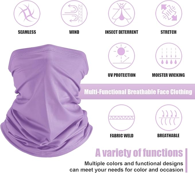 Geyoga 6 Pieces Summer UV Protection Cooling Neck Gaiter Face Clothing Neck - Image 2