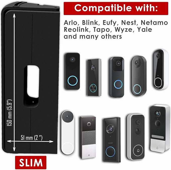 No Drill Adjustable Doorbell Angle Mount Compatible - Image 2