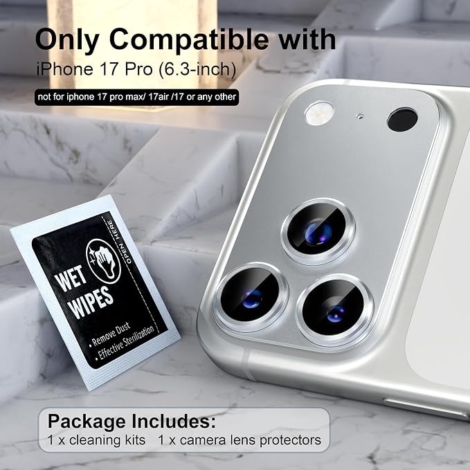 Choiche Compatible for iPhone 17 Pro Camera Lens Protector, Strong Adsorption - Image 2