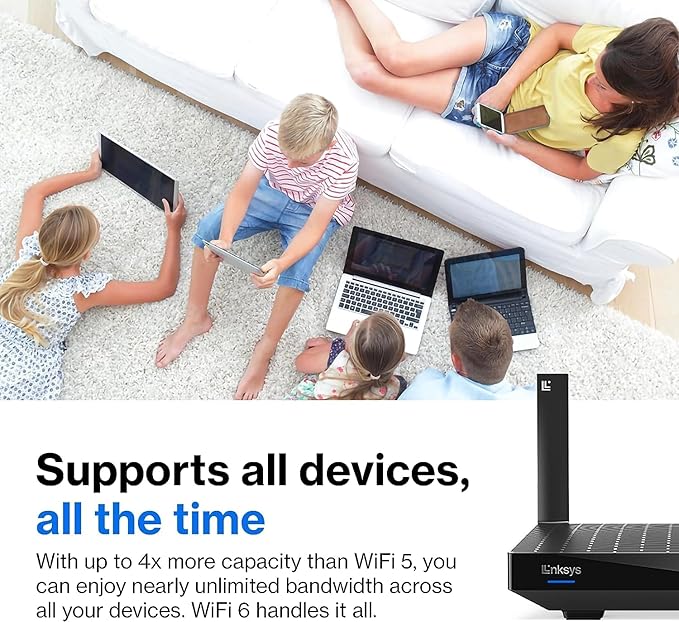 Linksys AX2200 | Dual-Band Mesh WiFi 6 Router | 2.2 Speeds | Connect 15+ - Image 3