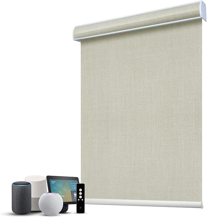 SmartWings Motorized 100% Blackout Shades Blinds, Custom Size, Cordless Window by SmartWings