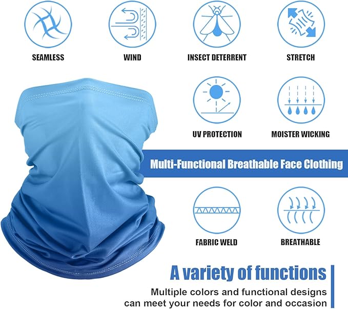 Geyoga 6 Pieces Summer UV Protection Cooling Neck Gaiter Face Clothing Neck - Image 2