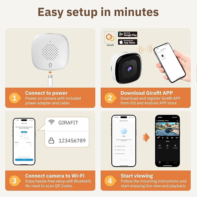 Girafit 3MP 2K Window Camera, 2.4GHz & 5GHz WiFi Indoor Cameras - Image 7