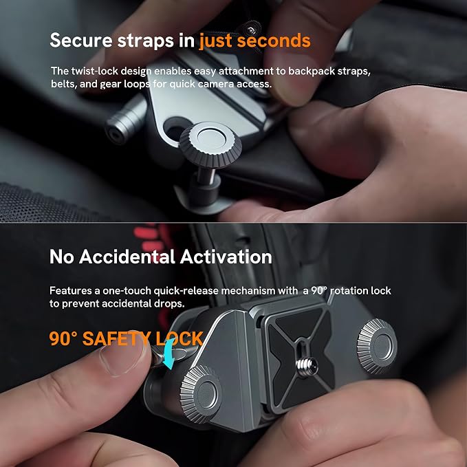 Camera Clip Backpack Clip with Quick Release Plate, Aluminum Backpack Strap - Image 6