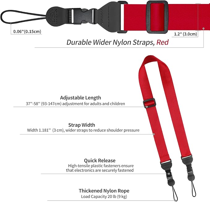 FIEIL Adjustable Shoulder Strap, Nylon Camera Strap, Comfortable Neck Strap - Image 6
