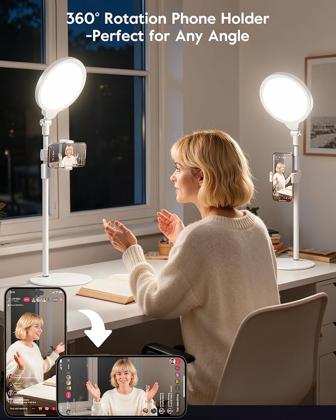 7" Desk Ring Light with Stand for Computer, 30 Lighting Modes for Video - Image 5