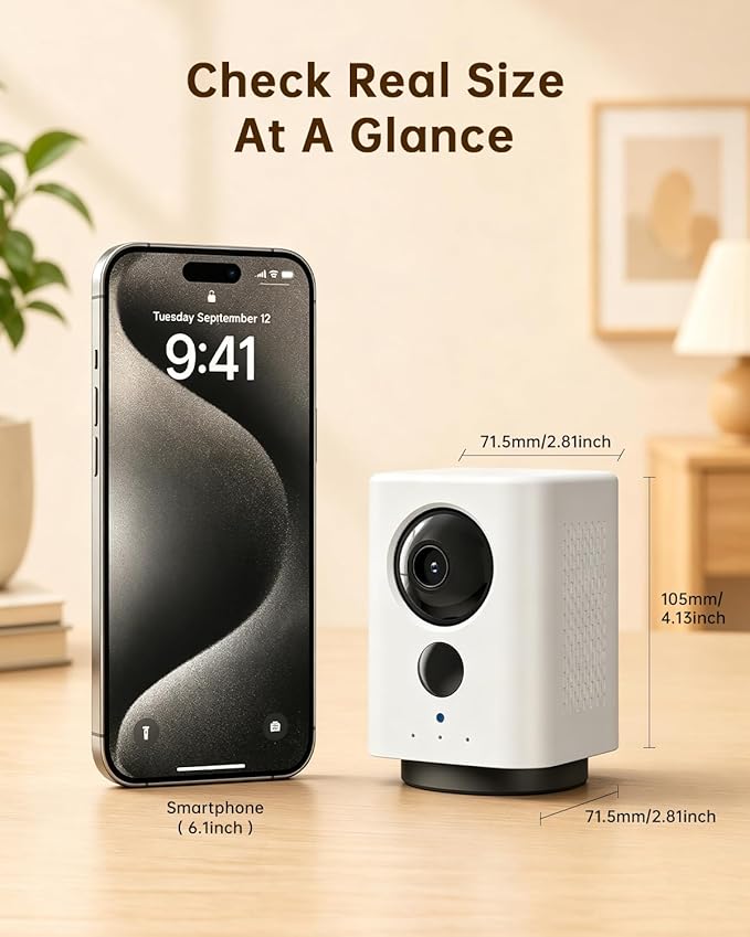 ELYSOO Wireless Indoor Camera: Battery Powered Pet/Dog Camera - Image 4