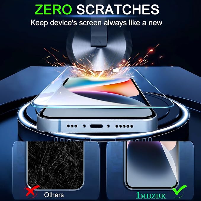 IMBZBK 3 Pack Screen Protector for iPhone 14 Tempered Glass - Image 4