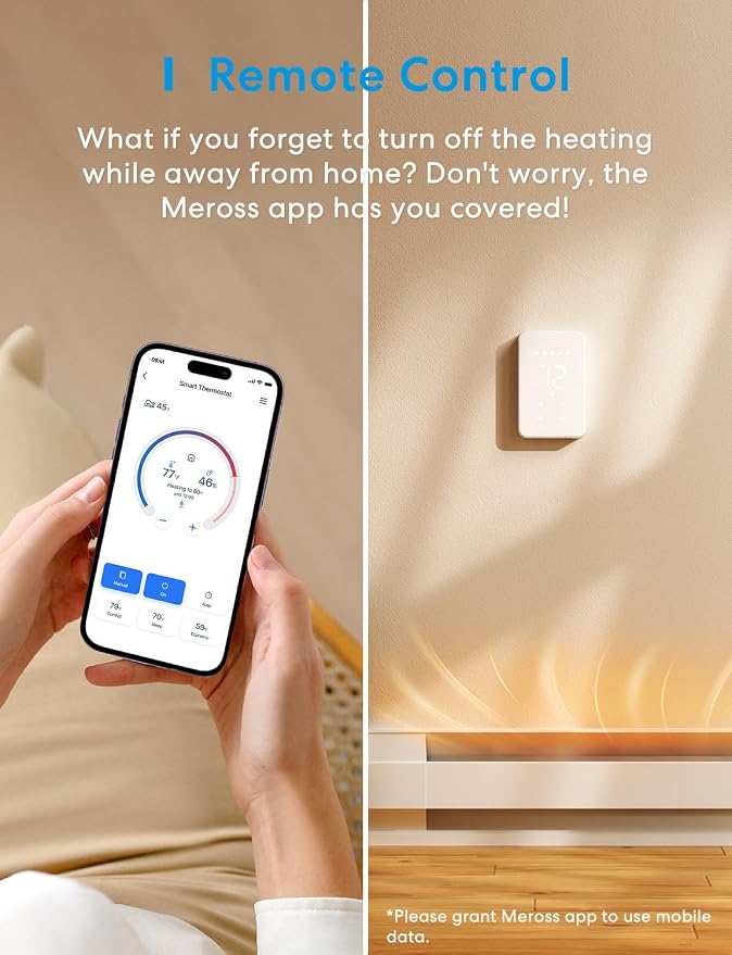 meross Smart Thermostat for Electric Baseboard and in-Wall Heaters Work - Image 3