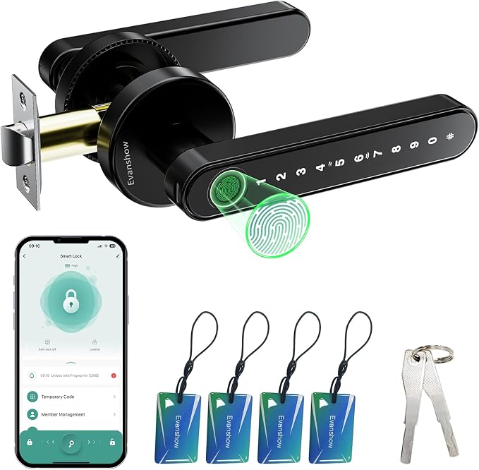 Smart Door Lock with Knob, Keyless Entry Door Locks with Handle, Fingerprint by Unknown