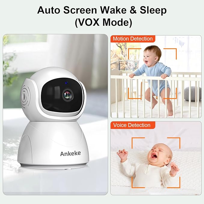 Baby Monitor with Camera and Audio, No WiFi Baby Monitor with 5" IPS LCD Screen - Image 9