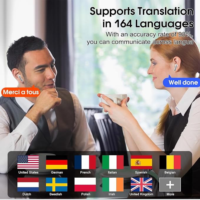 Csasan Ai Translation Earbuds Real Time, 3-in-1 Buletooth 5.3 Translator Earbuds - Image 2