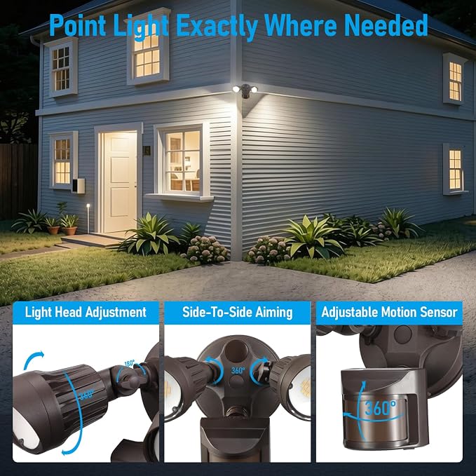 LEONLITE 3CCT LED Security Light, Motion Sensor Outdoor Lights, Dusk to Dawn - Image 6
