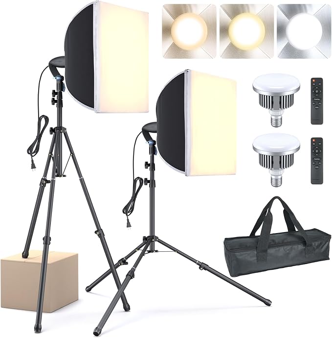 LINCO Lincostore Softbox Photography Lighting Kit 16'' x 16'' Professional by LINCO