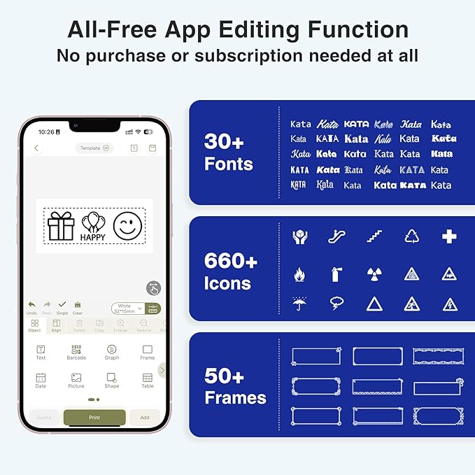 SUPVAN E11 Bluetooth Label Maker Machine, Support Keyboard & App - Image 5