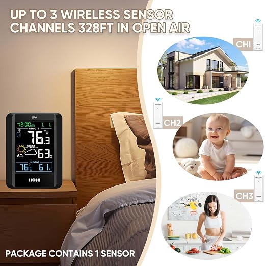 Indoor Outdoor Thermometer Wireless Weather Station External Thermometer - Image 2