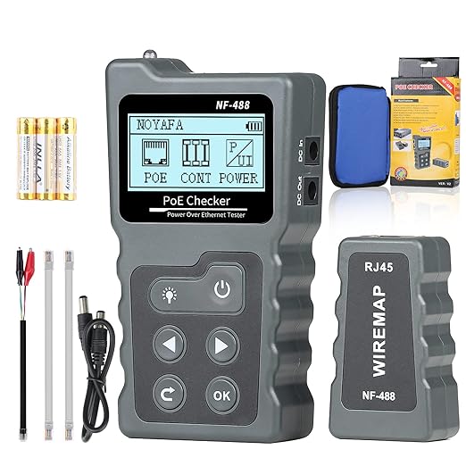 RJ45 Network Cable Tester, VXSCAN Multifunction Poe Ethernet Cable Tester Kit by VXSCAN