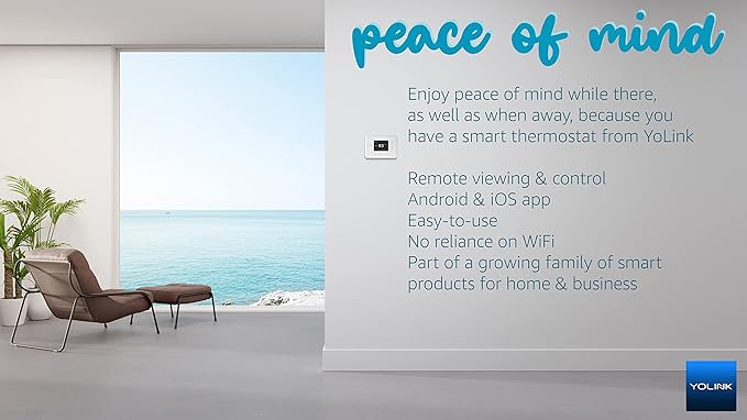 YoLink Smart Thermostat, Now Heat Pump Compatible, Android & iOS App, YoLink - Image 4