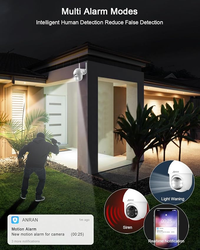 ANRAN 2K Security Camera Wireless Outdoor, Solar Outdoor Camera - Image 6