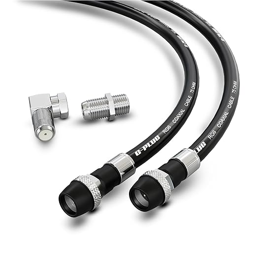 G-PLUG RG6 Coaxial Cable 30FT – Triple Shielded, Waterproof, 75 Ohm by G-PLUG
