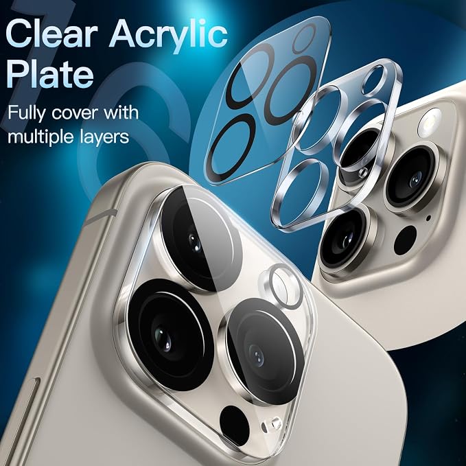 JETech Camera Lens Protector for iPhone 16 Pro 6.3-Inch and iPhone 16 Pro Max - Image 3