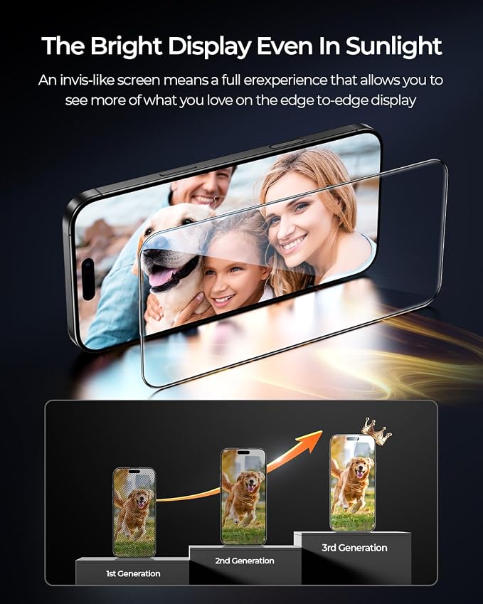 MRGLAS 4-Pack TOP 9H+ Glass for iPhone 16 Pro Privacy Screen Protector UNBREAK - Image 7