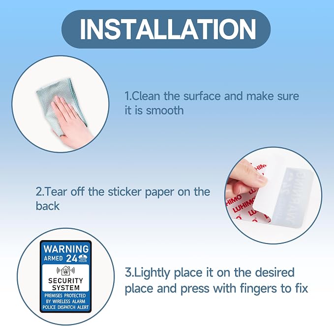 2PCS Security Alarm System Sign - Image 8