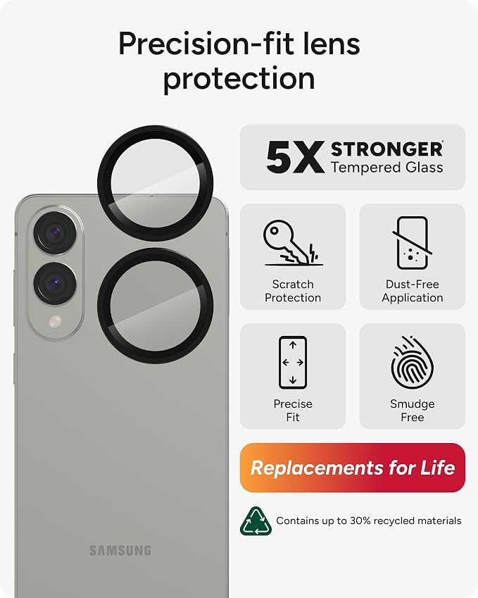 ZAGG Glass Elite Anti-Reflective Samsung Galaxy S25 Edge Camera Lens Protector - Image 2