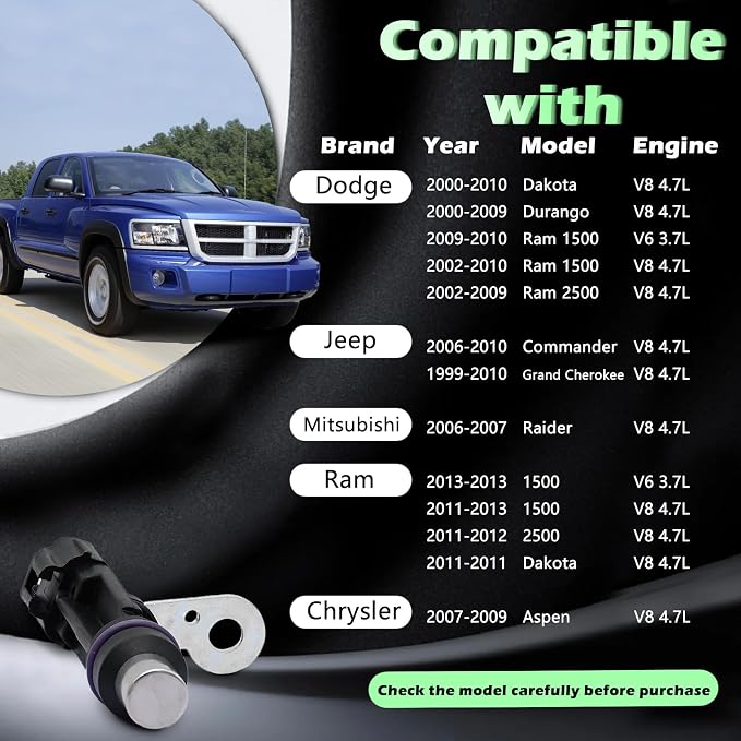 Engine Crank Crankshaft Position Sensor V6 V8 3.7L Compatible - Image 3