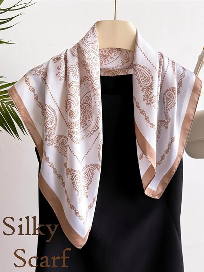 Silky Scarf for Women Lightweight Satin Bandanas Neck Hair Wrap For Sleeping - Image 3