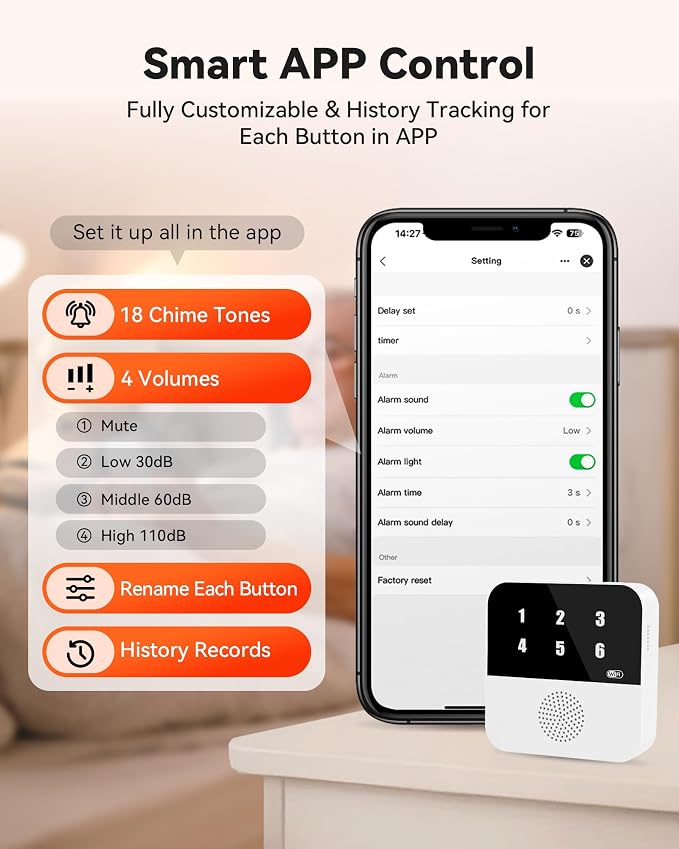PILSAMSA WiFi Caregiver Pager Wireless Call Button - Image 7