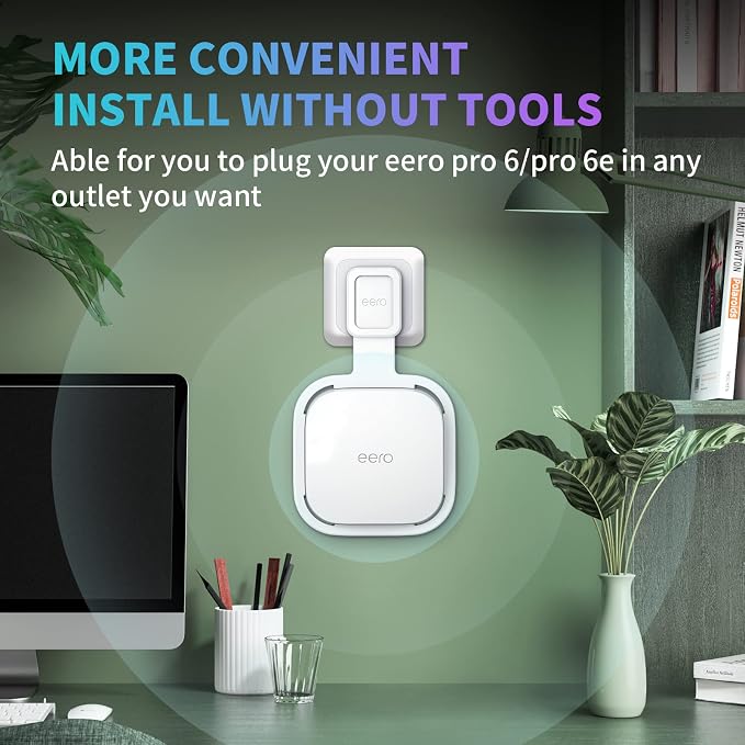 Wall Mount Holder for eero Pro 6e/Pro 6 Mesh Wi-Fi System, Outlet Wall Mount - Image 7