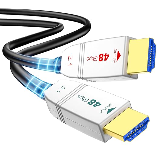 8K Fiber Optic HDMI Cable 3FT, 48Gbps Ultra High Speed HDMI 2.1 Cable, Support by FeizLink