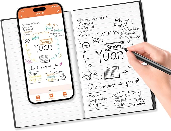 Yuan Digital Sync Pen with Notebook, Smart Writing Set Real time Sync Digitizing by YUAN