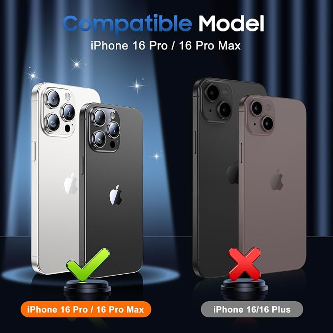 UniqueMe for 3 Pack iPhone 16 Pro/iPhone 16 Pro Max Camera Lens Protector - Image 7