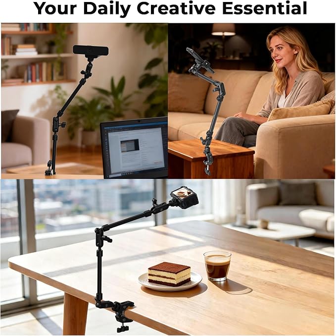 SmallRig 26" Magic Arm with Super Clamp, Overhead Phone Mount, Flexible Desk - Image 7