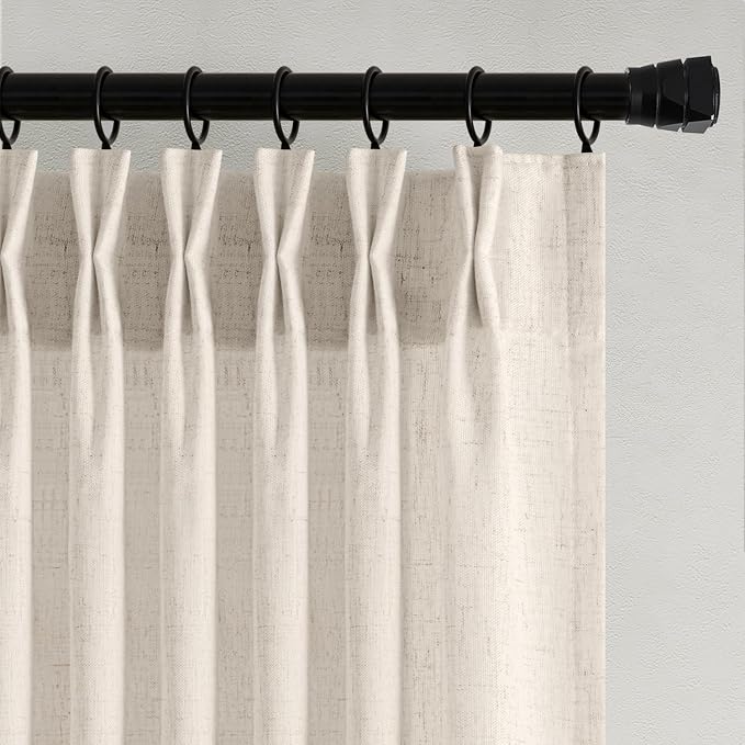 Memory Trained Pinch Pleated Curtains 84 Inches Long, Viral Linen Pinch Pleat - Image 9